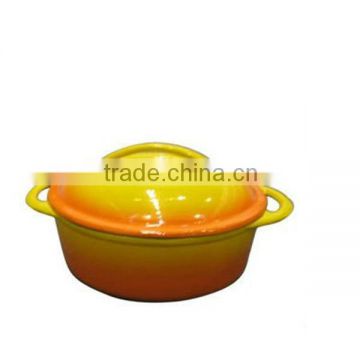 cast iron enamel pots orange