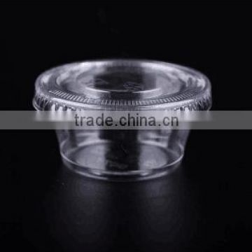 0.75oz/30ml clear disposable PET portion cup/ take away 0.75oz ice cream PET cups/Plastic Clear Sauce PET Cup with lids