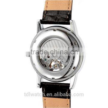 Best Design Fashion Genuine Leather Skeleton Watch Automatic Mechanical Mens photo-4