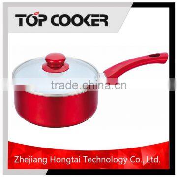 Red Aluminum Metallic Painting Ceramic Coating Saucepan