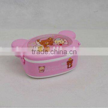 plastic cartoons lunch box (doule layer) new item (bear shaped)