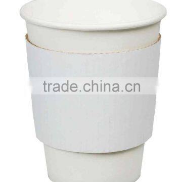 9OZ white paper coffee cup with paper or other matirial sleeves