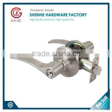 Satin Nickel Keyed Tubular Lever Handles Locks photo-6