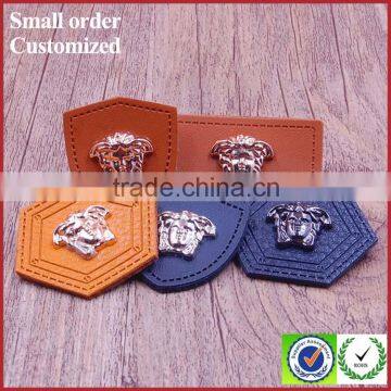 Wonderful new design metal sheep shape leather patch for beanie