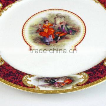 Dinnerware Steak Plate, Custom Ceramic Plates, Ceramic Red Plate photo-5