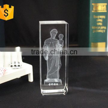 3D Laser Etched Crystal gife Glass Cube for room decorate