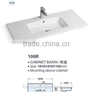 FOSHAN LELIN ceramic L1000mm cabinet basin big size vanities top bathroom basin of LT-019