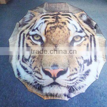 Full Digital Walking Stick Lotus Frame Fibergalss One Piece Cover Printed Umbrella photo-3