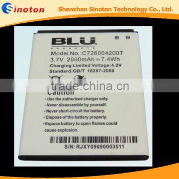 High Quality 2000mAh Mobile Phone Battery For BLU Dash 5.0 D410 C726004200T battery