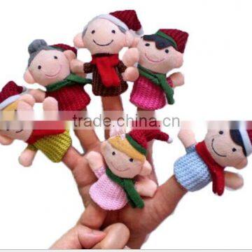 Finger Plush Puppet chrismas Happy Family Story Telling Dolls Support Children Baby Educational Toys JPtoys140701