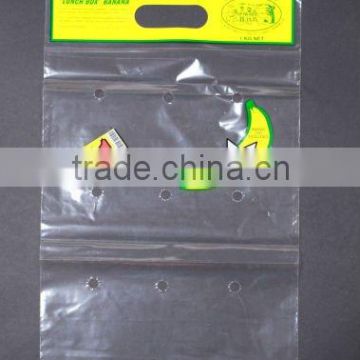 blocked clear lovely print perforated/gelocht/keypunched ventilated grape/banana plastic bag for fruit shop and fruit store