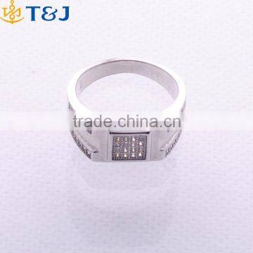 2016 Hot Sale Women Men Fairy Jewelry Silver Plating Square Rhinestone Wedding Rings//