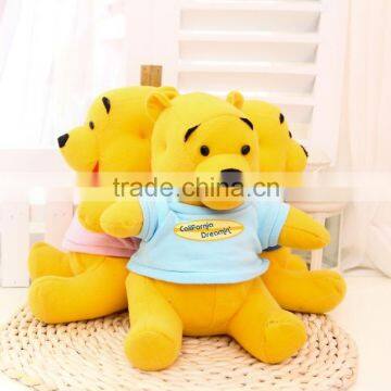 creative lovely cartoon children birthday gift 20 cm height yellow bear doll with clothes stuffed plush toy