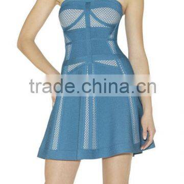 Blue a line bandage dresss for gilrs party fashion bandage backless dress 60563