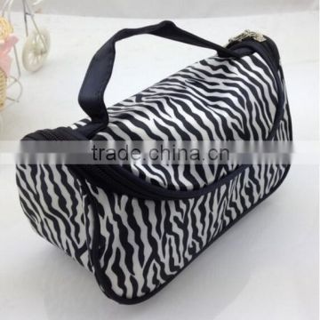 Fashion Zebra Stripe Cosmetic Makeup Bag Travel Toiletry Bag/lady makeup cosmetic pouch