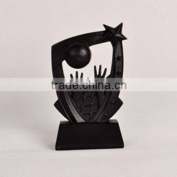 Resin basketball with hands trophy for award