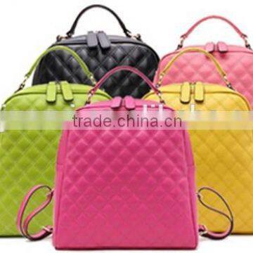 2014 New arrival diamond backpack fashion lady double zippers wholesale backpack bags