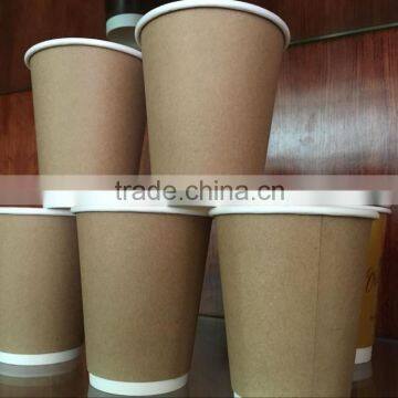 360ml disposable double wall paper cup for take-away beverage with food grade material