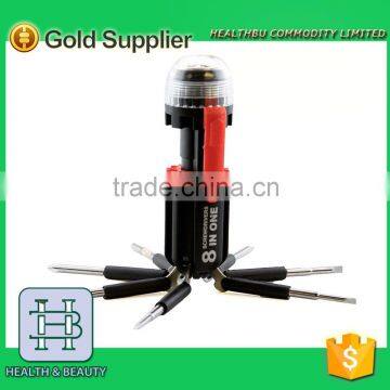 New 8 in 1 Mini Screwdriver Set With LED Flash Light