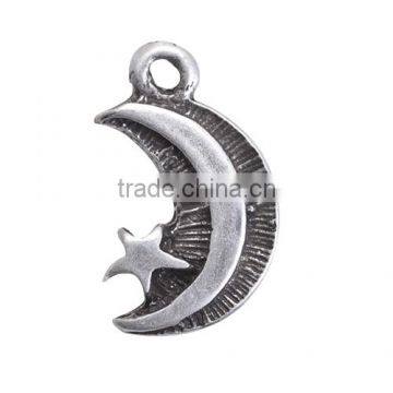 Beautiful Moon Star And Moon Face Design Zinc Alloy Pendant For Necklace And Bracelet