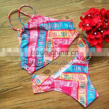 2016 new design halter girls swimwear