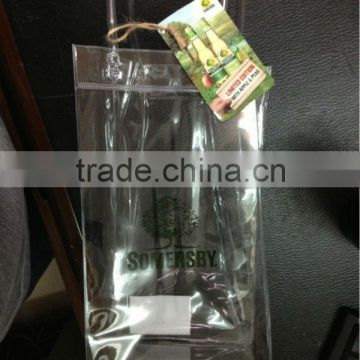 Clear transparent wine pvc ice bag