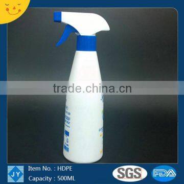500ml 16oz HDPE bottle plastic bottle, PE bottle with trigger pump sprayer for cleaner/detergent