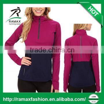 Ramax Custom Women Stand Collar Half Zip Pullover Running Jacket