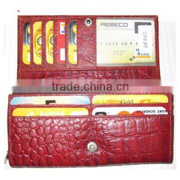 croco leather, ladies wallet, ladies wallet in genuine leather, rfid wallet, RFID ladies wallet