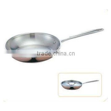 Stainless Steel camp Three Layer Single Ears Copper Frying pan