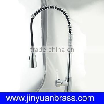 lead free brass kitchen faucet spring pull out sprayer polished with chrome plated commercial faucet copper taps