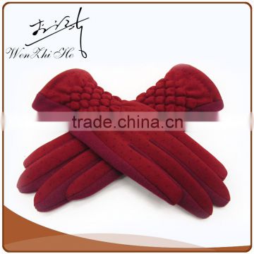 Mirco Velvet Red Hand Gloves for Outdoor Sports