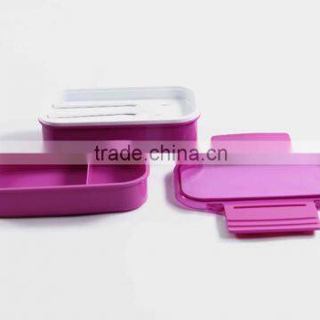 Elegant Bento Box 2 Layer Plastic Lunch Box photo-4