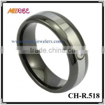 2015 tungsten men's engagement one stone black rings