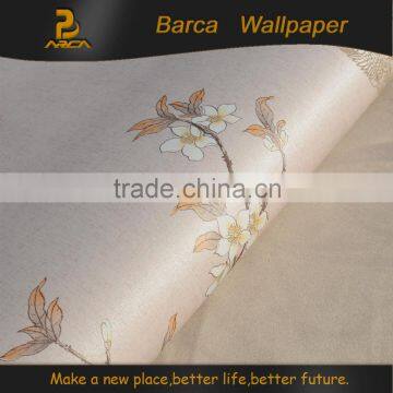 oriental style flower and tree pattern 3d nonwoven wall paper for bedroom