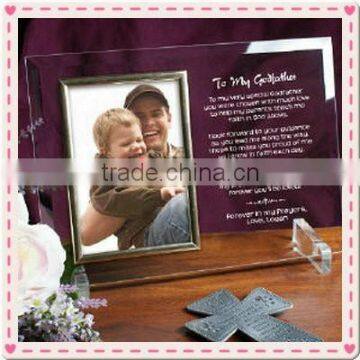 Father's Day Souvenir Custom Text Etched Clear Glass Photo Frame