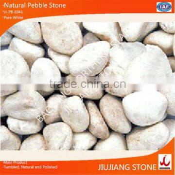 White natural quartz pebbles stone