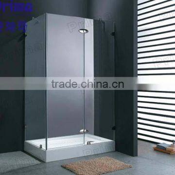 In High Quality Steel Glass Shower Enclosure With Stainless Steel Handle Combination With Acrylic Base Plate