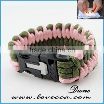Firestarter Whistle Survival 550 Paracord Bracelet