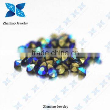 Hot fix point back Sapphire AB rough gemstone price loose rhinestone for jewelry