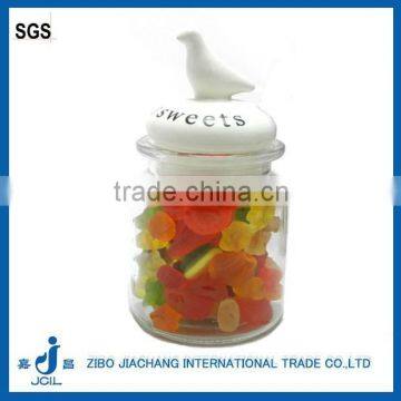 250ml round colorful glass jar for food candy wholesale