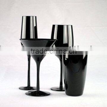 handmade black drinking glass