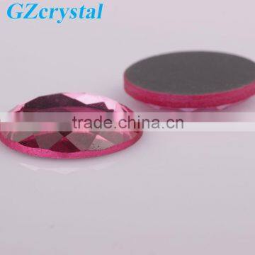 Fuchsia Round Flat Back Decorative Mirror Glass Beads