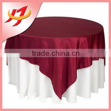 Turquoise cheap satin coloring tablecloth for wedding, round table overlay wholesale