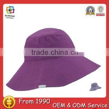 wholesale cheap custom 100% cotton reversible blank purple bucket hat