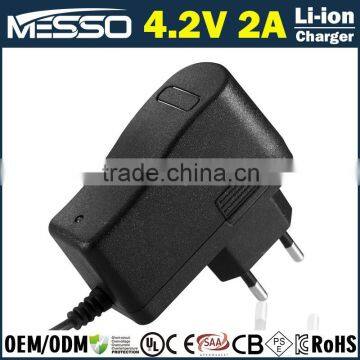 4.2V 2A Li-ion Battery Charger 100-240V 50-60Hz Charger 4.2V 2A Lithium Battery Charger