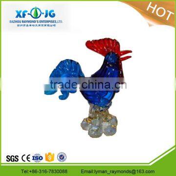 Full hand made glass cock for home decoration