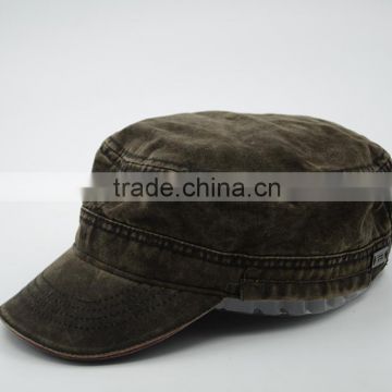 2015 new black plain army cap flat top cap custom military cap