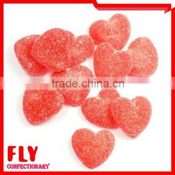 Custom Red heart shape gummy candy coated Sugar