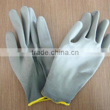 13G Polyester Liner, Smooth Finished Grey PU Coated Glove photo-2